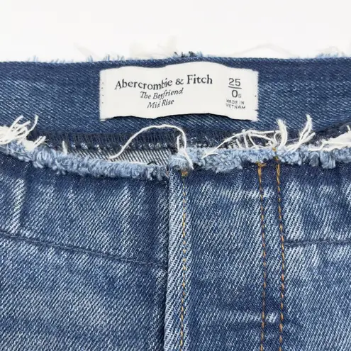 Abercrombie & Fitch Abercrombie Fitch Womens‎ Jeans 25 Distressed Boyfriend Mid Rise Raw Hem Edgy