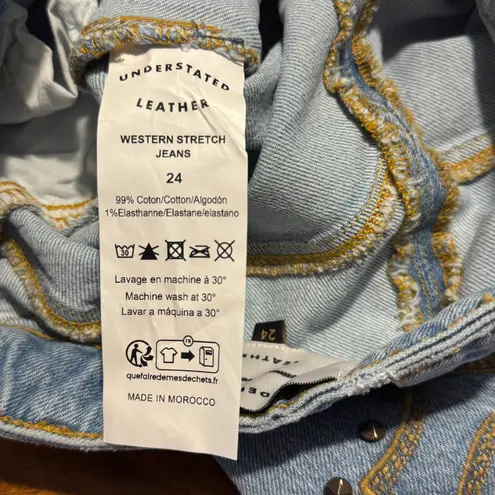 Understated Leather Western Stretch Jeans in Cowboy Tears