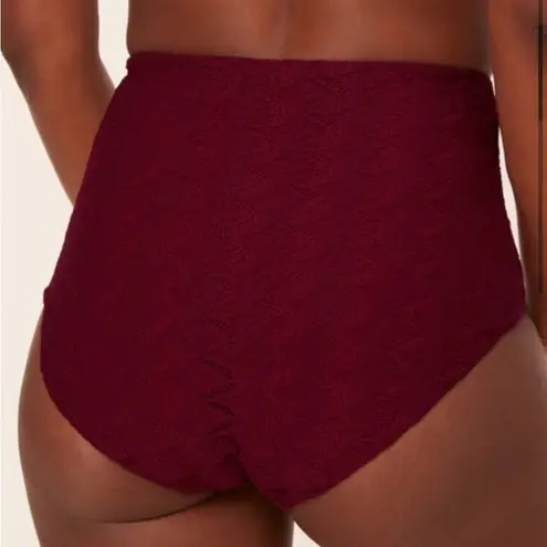 ANDIE Bikini Set Crete Top Super High Waisted Bottoms Syrah Red Lace size Small