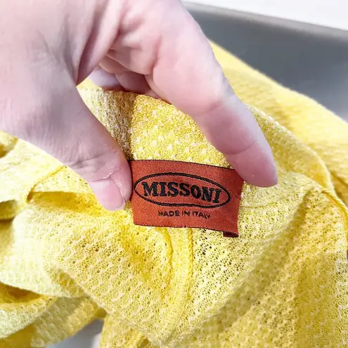 Missoni Vintage Cotton Lightweight Double Button Blazer Jacket Yellow 12