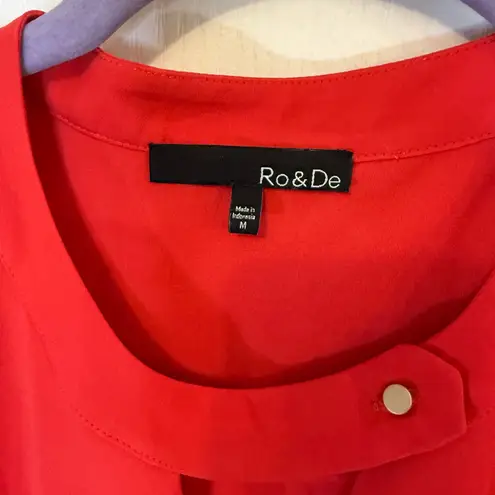 Ro & De Red Drape Front Blouse