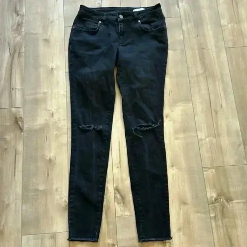 ANINE BING  Distressed Knee Skinny Jeans in Washed Black Sz 27