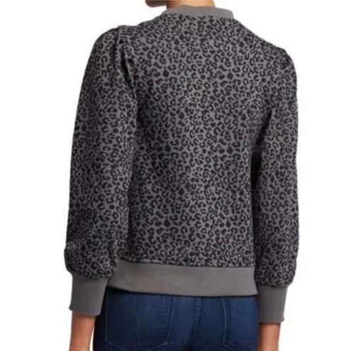Rails Marcie Cheetah Animal Print Crewneck Pullover Gray/Black Sz Small
