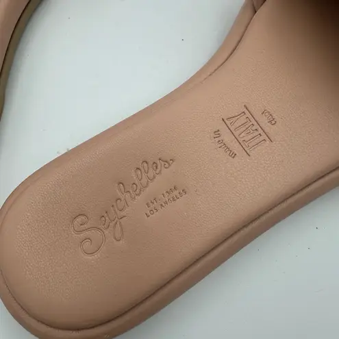 Seychelles Woven Slide Sandals Peach Leather Made in Italy Women's Size 7