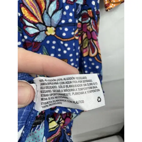 Tabitha Brown for Target Womens Mixed Floral Polka Dot Blue Midi Dress 4 Preppy