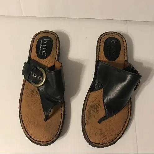 Born concept  black slide on Thong sandals size 7