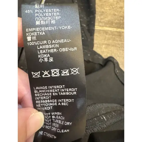 The Kooples Dress Womens Size 36 Sport Zip Front Short Sleeve Leather Contrast