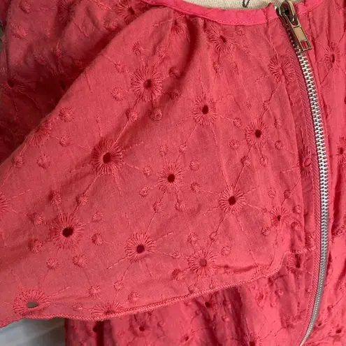 Lsenboye Eyelet Zipper Front Flowy Tank Top Size L