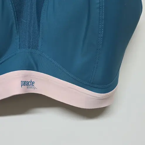 Panache Womens Wireless Sports Bra Teal Pink 40F Cups B-J Running Gym $68