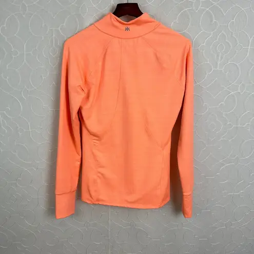 Kyodan  Womens Sweatshirt Medium Orange Thumb Holes Chevron 1/4 Zip Pullover