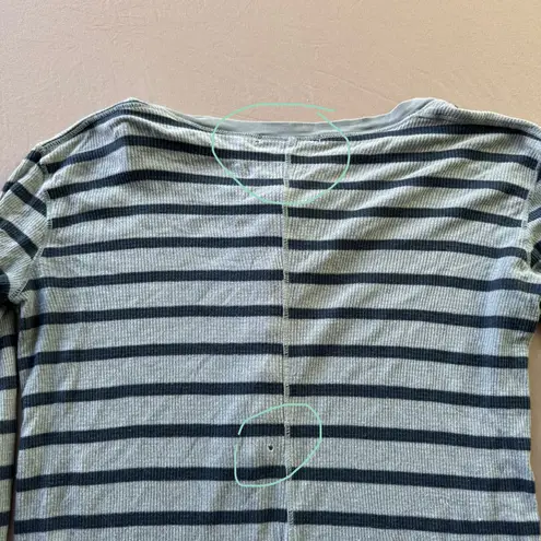 Stateside Striped Thermal Henley Tee