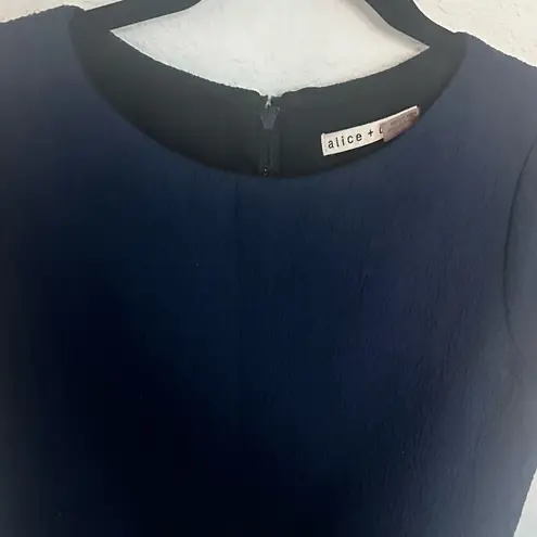 Alice + Olivia  Liv Drop-Waist Mini Shift Dress Navy Blue Size 2