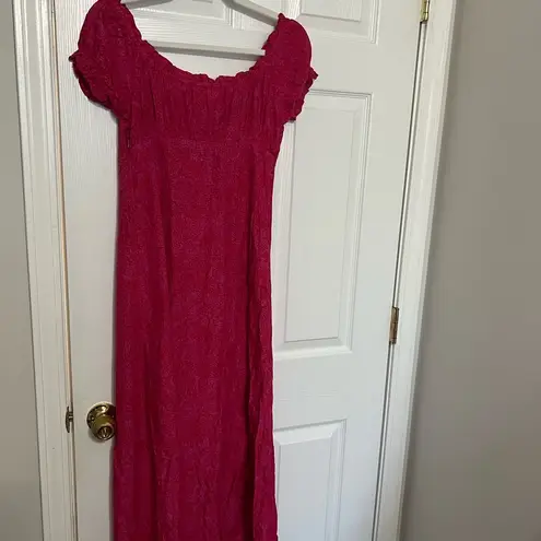 Natalie Martin Charlotte Midi Dress in Shangri La Print Raspberry