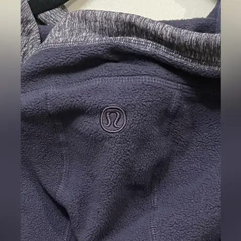 Lululemon  Apres Run Pullover Heathered Black/Navy Fleece Hoodie Size 4