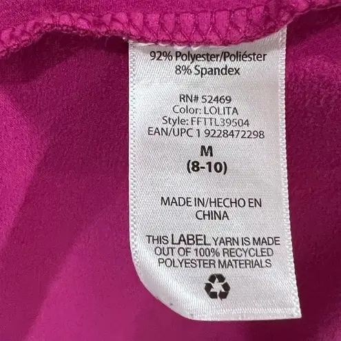 Black floral kimono wrap top and bright pink dress with pockets size medium