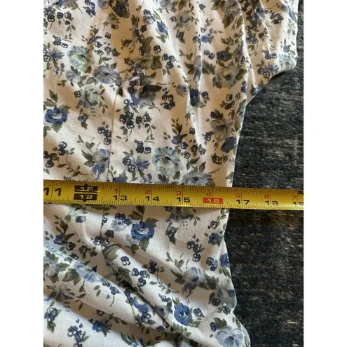 Frederick's of Hollywood Vintage Prairie Dress Size 13 Blue Floral Crochet Collar