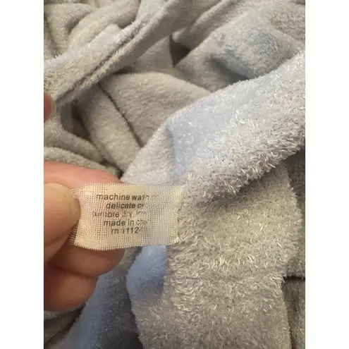 Barefoot Dreams CozyChic Lite Ultra Soft Hooded Long Robe Womens Size 2 Gray