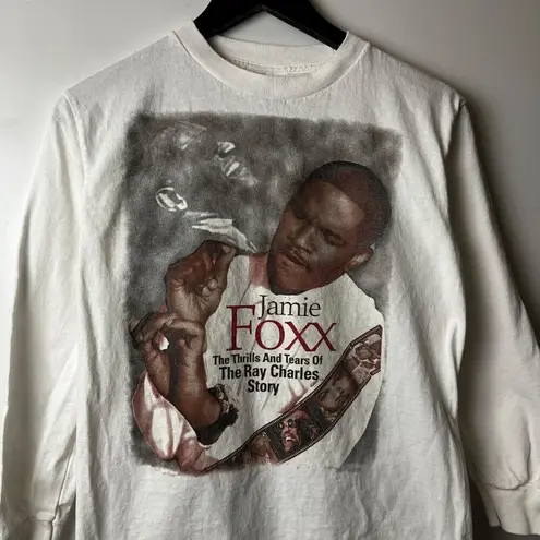 Jamie Foxx Ray Charles Movie Tee T Shirt Vintage Y2K White Extra Small XS