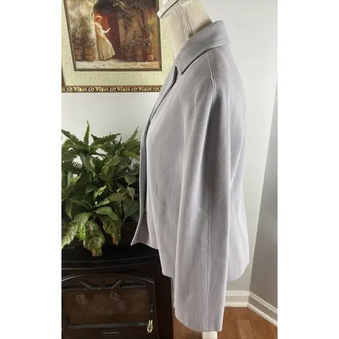 Renfrew Jacket Women Made USA Long Sleeve Lapel Collar Open Front Silver/Gray M Size M