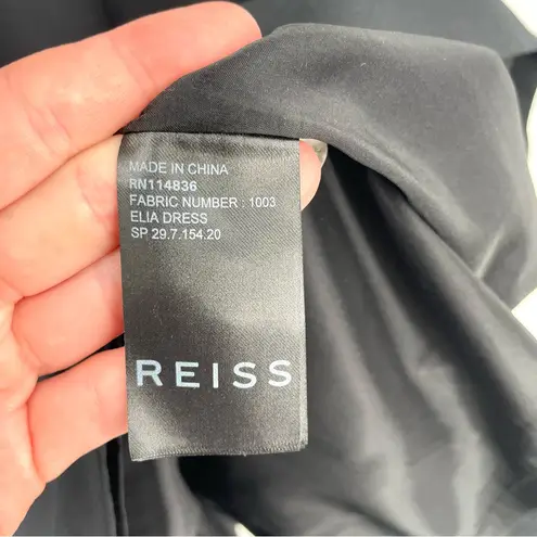 Reiss Elia Tailored Black VNeck Business Event Luxury Wool Blend Collar Dress