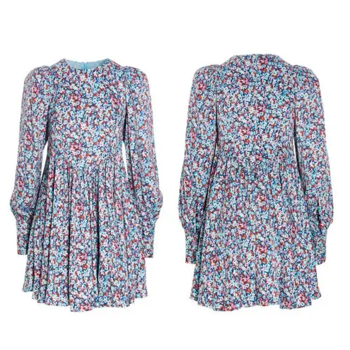 Rotate Birger Christensen Alison Floral Antigua Sand Comb Long Sleeve Dress Pink Size 6