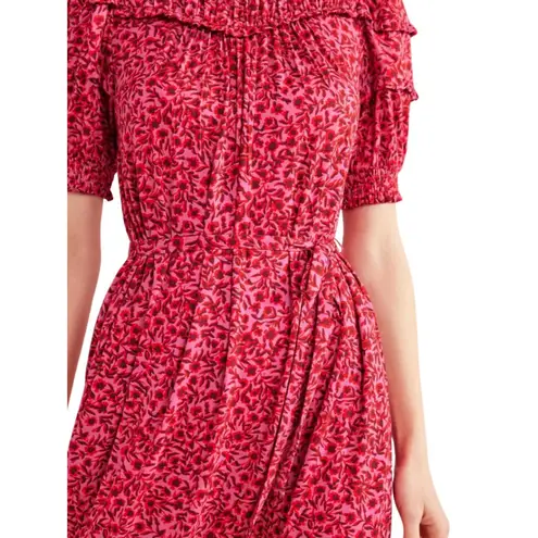 Boden Yoke Detail Floral Jersey Midi Dress Women's 10L Gin Fizz Pink Boho Chic Size undefined