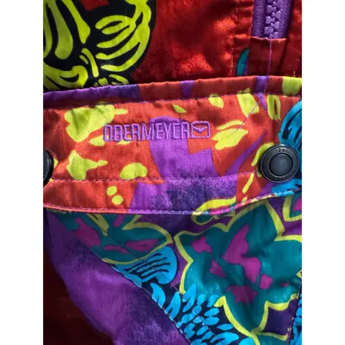 Obermeyer Vintage Neon Floral Ski/Snowboard Anorak Jacket Size Medium