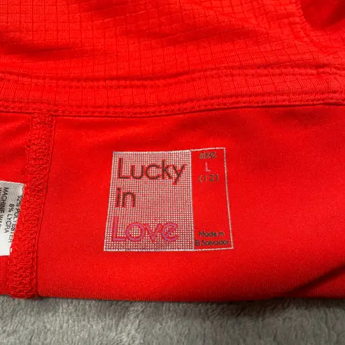 Lucky in Love Skort Large Red Pickleball Tennis Activewear Sporty Athleisure