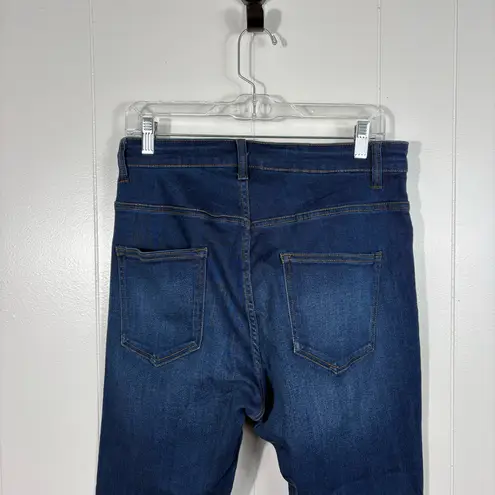 American Bazi Dark Wash Stretch Denim Distressed High Waisted Skinny Jeans 1X