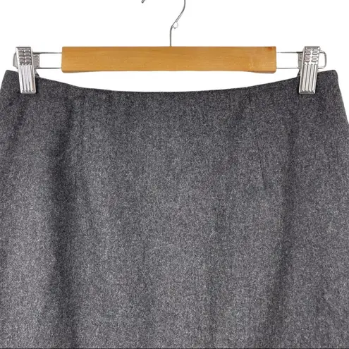 Ralph Lauren  Charcoal Gray 100% Wool Mini Pencil Skirt Lined Side Zipper Size 10