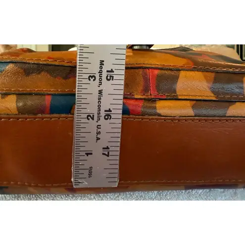 Patricia Nash Avellino Camo Leather Crossbody Bag/Purse Multicolor Boho EUC
