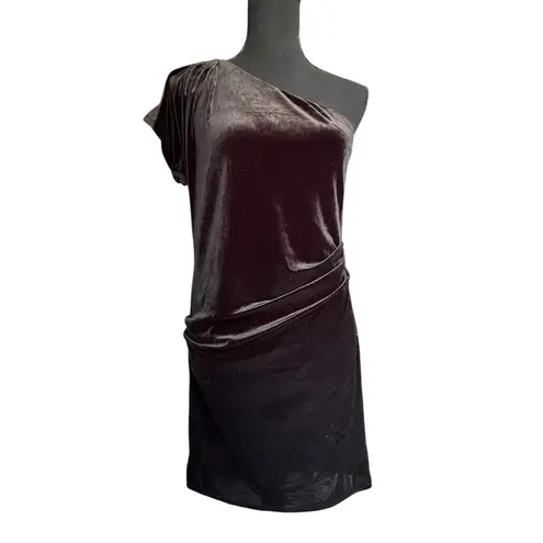Mystic Brown One-Shoulder Cocktail Dress