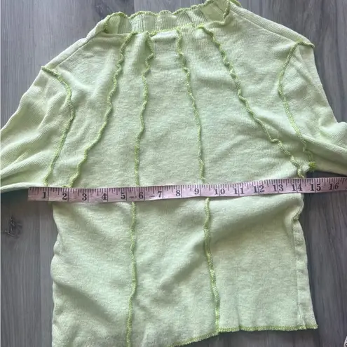 BDG  XL Neon Green Long Sleeve Cropped Blouse