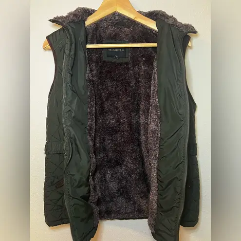 Weatherproof Women’s Sz L Brown Puffer With Faux Pockets Full Zip Vest