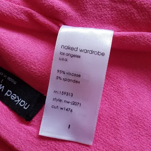 Naked Wardrobe Shaping Low Back Pink Women's Jumpsuit Romper Raspberry Hot Pink