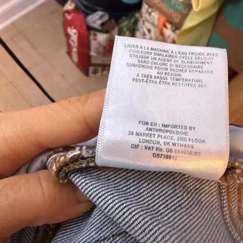 Pilcro and the Letterpress Distressed Embroidered Cropped Pom Pom Jeans