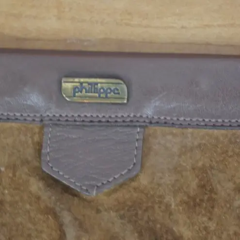 Vintage Brown Leather Snap Frame Closure Clutch