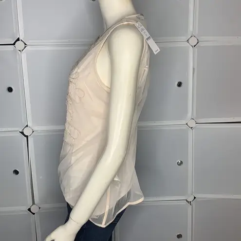 White House | Black Market  NWT Beaded Appliqué Sleeveless Top Medium