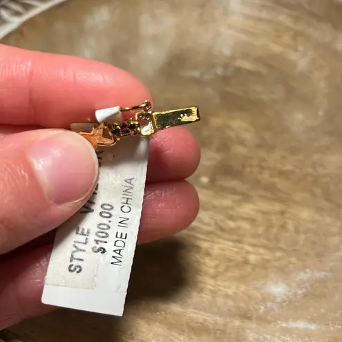 Ruby NWT  & CZ Gold Over Sterling Silver Bracelet