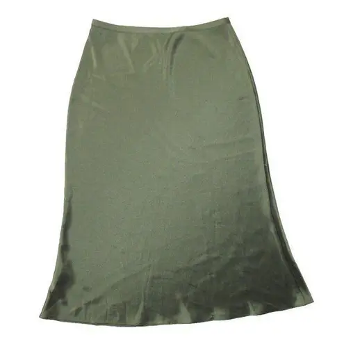 NWT Polo Ralph Lauren Satin Slip Midi in Green Pull