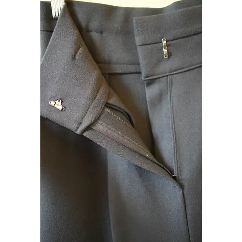 High Waist Cropped Wide Leg Pleated Trouser Belt Classic Pants Black Size Small