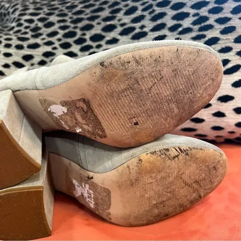 Steve Madden Vintage  Norelle Suede Block Heel Booties Taupe Quiet Luxury 6M - Image 8