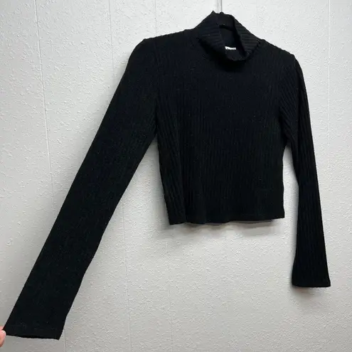 Wilfred Free Aritzia Mock Neck Crop Sweater Womens Medium Coquette Dark Academia