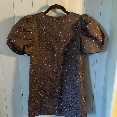 Bardot Junior Giselle Navy Blue/Silver Embroidered Mini Dress | Size 14