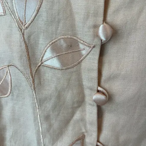 Donna Morgan Peach Asian Embroidered Blouse Size 16 NWT