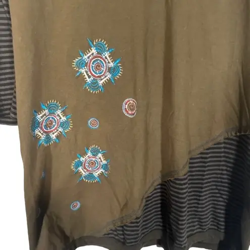 The Collection Royal Brown Multicolor Newspaper Clipping Dress Women Sz M Size M