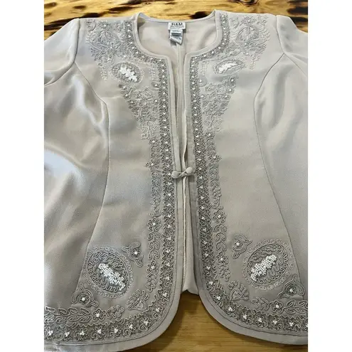 R & M Richards Blouse Women’s 20WP Embossed Beaded Vintage Formal Wedding Classic