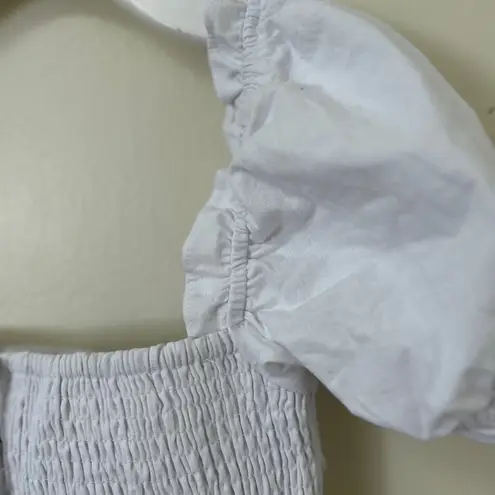 Lulu's White Puff Sleeve Sundress with Square Neck size Medium