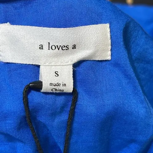 A loves A New Blue V-Neck Sleeveless Tiered Cami Top Size S Small