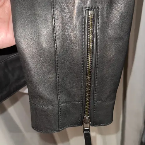 Sleek Black Leather Jacket for Women Size XL